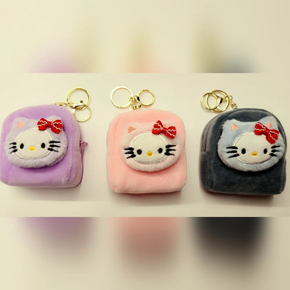 Hello Kitty Plush Soft Coin Purse Keychain